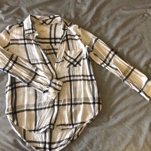 Boyfriend fit white/black flannel